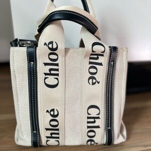 Small Canvas Bag - Cream and Black Women's Bag